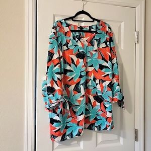 NWT Talbots Summer Floral Blouse 3/4 Sleeve